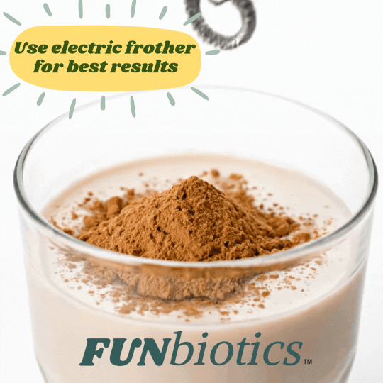 Funbiotics Superfood Probiotic with Lion's Mane – Chocolate, Sugar-Free | For Kids & Adults - Funbiotics